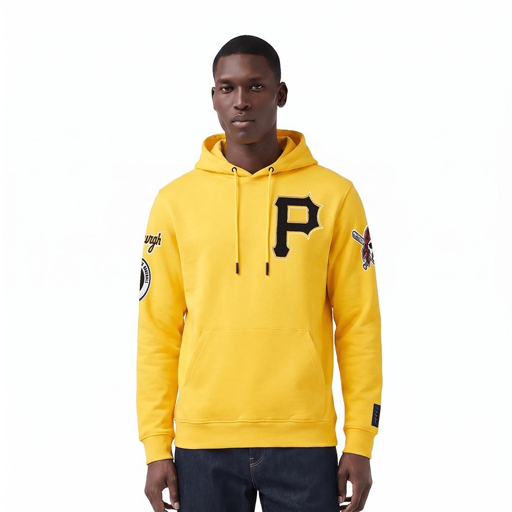 MLB PITTSBURGH PIRATES CLASSIC CHENILLE MEN'S PULL OVER HOODIE (YELLOW)