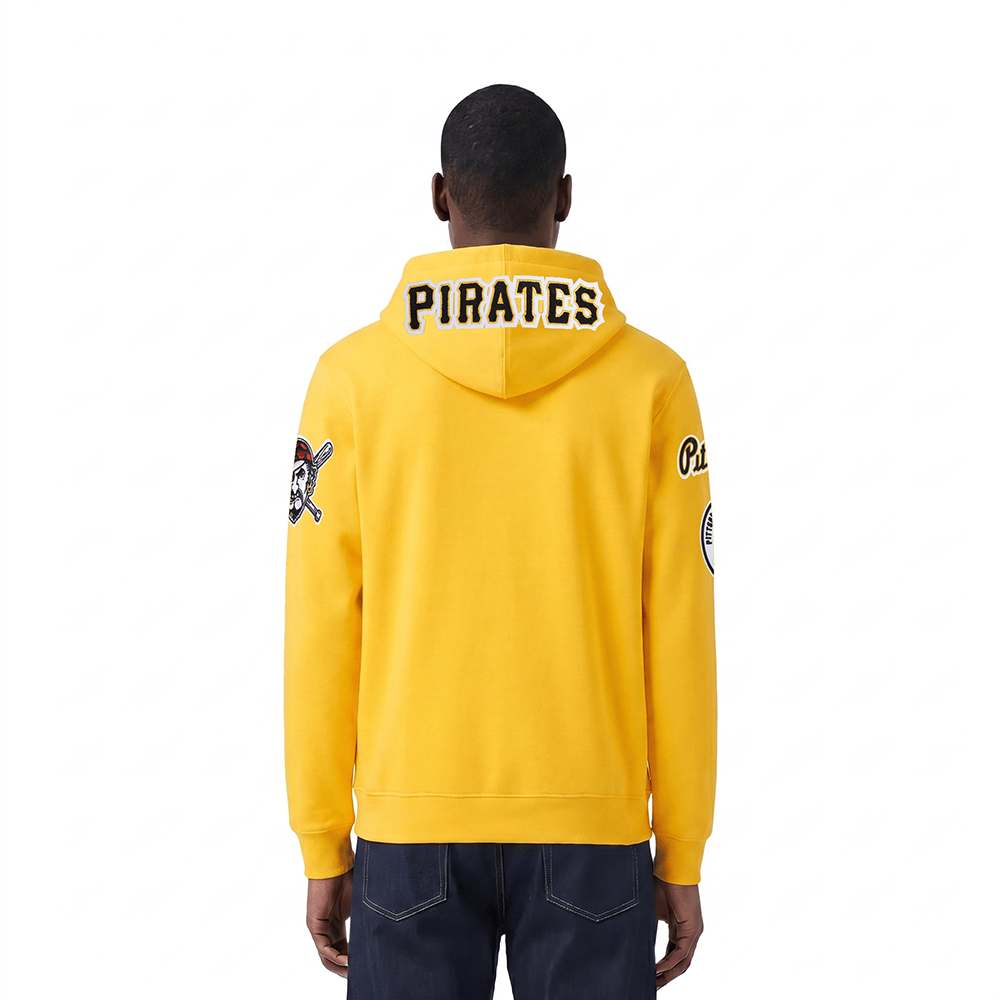 MLB PITTSBURGH PIRATES CLASSIC CHENILLE MEN'S PULL OVER HOODIE (YELLOW)
