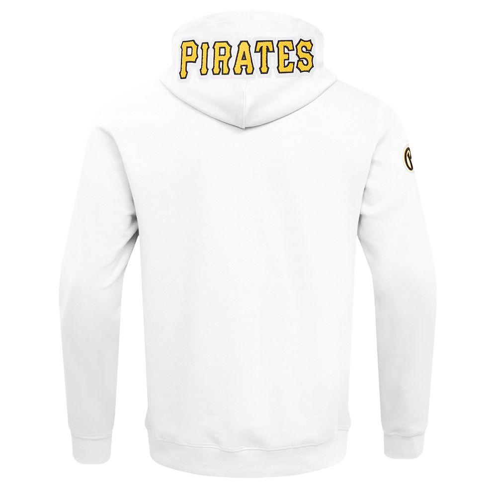 MLB PITTSBURGH PIRATES CLASSIC CHENILLE MEN'S FULL ZIP PULLOVER HOODIE (WHITE)