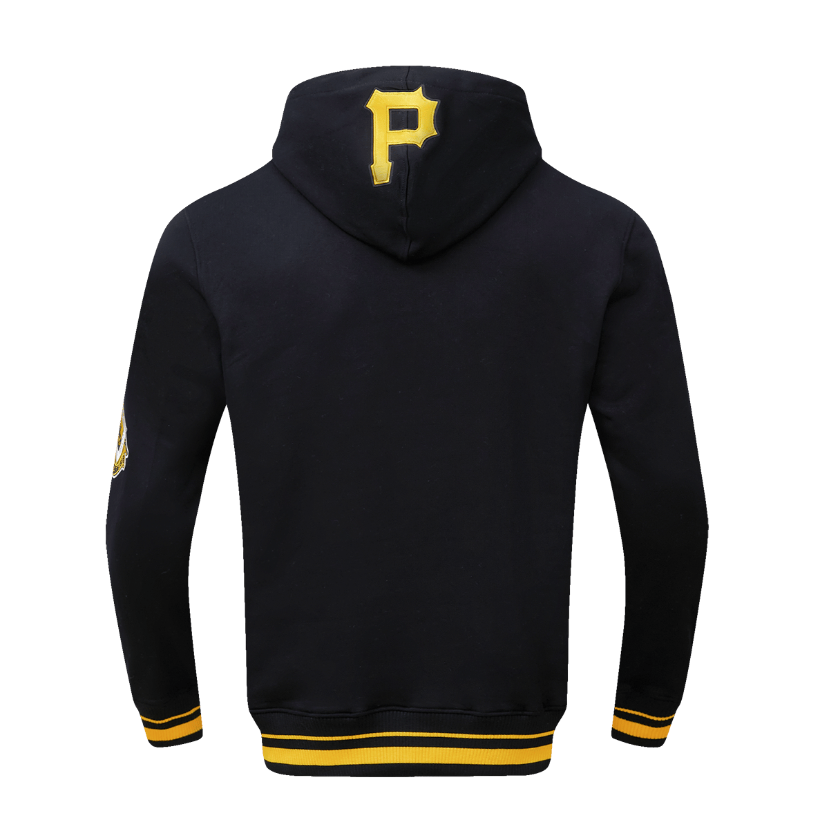 MLB PIRATAS DE PITTSBURGH SUDADERA CON CAPUCHA CERRADA PARA HOMBRE RETRO CLÁSICA (NEGRA/AMARILLA)