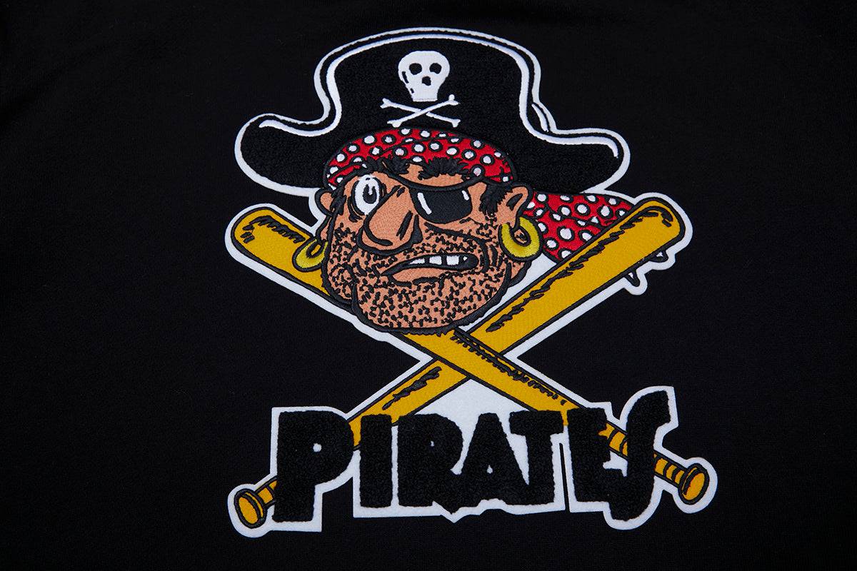 MLB PIRATAS DE PITTSBURGH SUDADERA CON CAPUCHA CERRADA PARA HOMBRE RETRO CLÁSICA (NEGRA/AMARILLA)