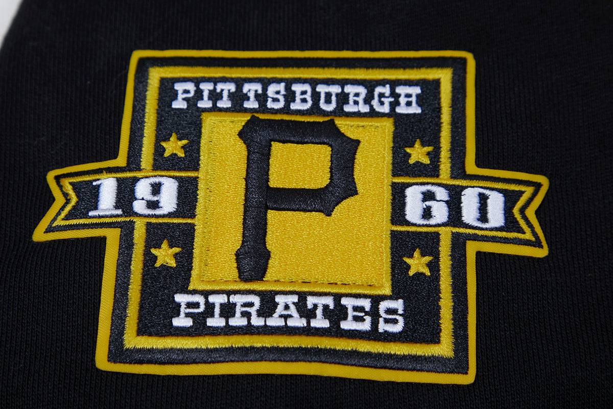 MLB PIRATAS DE PITTSBURGH SUDADERA CON CAPUCHA CERRADA PARA HOMBRE RETRO CLÁSICA (NEGRA/AMARILLA)