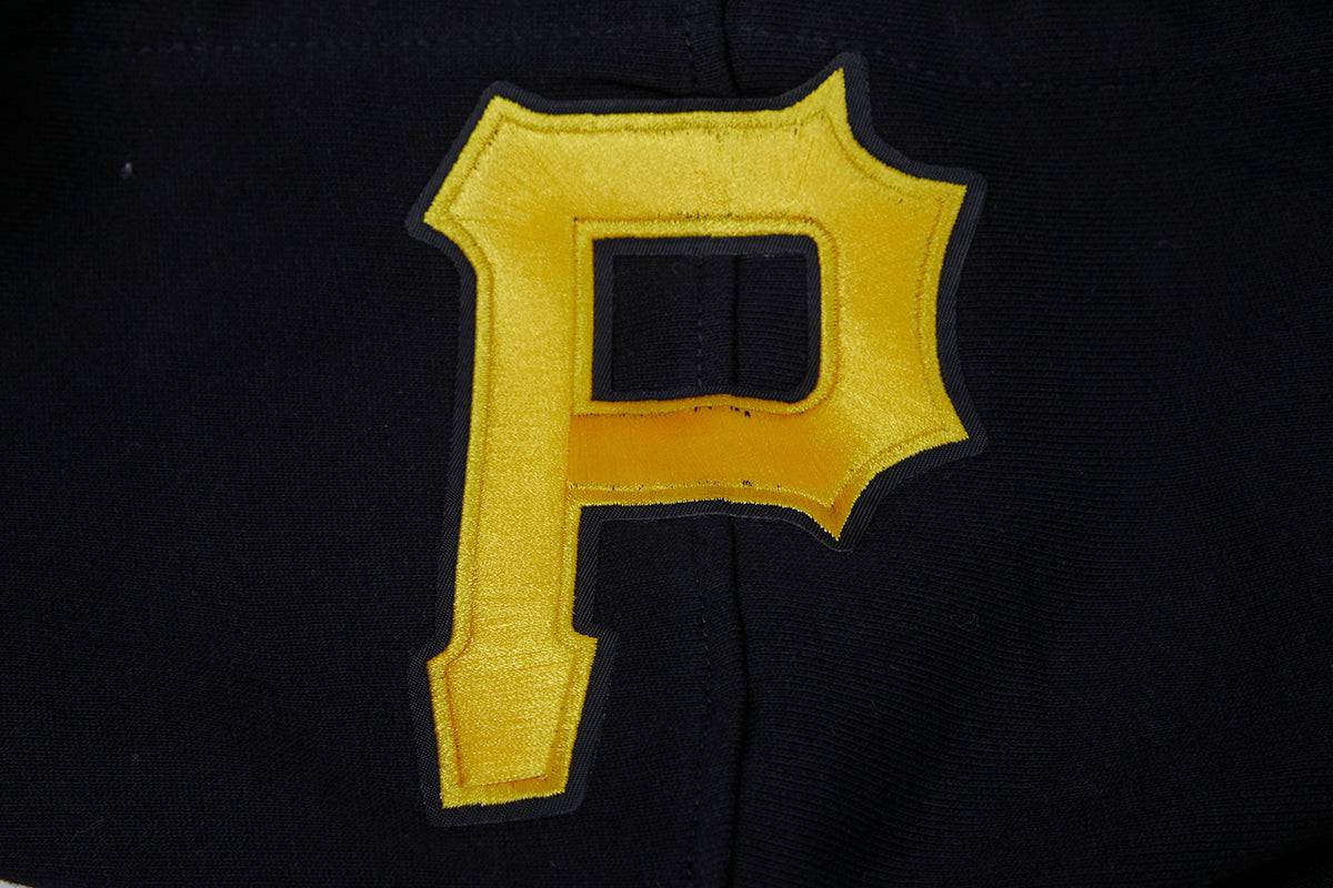 MLB PIRATAS DE PITTSBURGH SUDADERA CON CAPUCHA CERRADA PARA HOMBRE RETRO CLÁSICA (NEGRA/AMARILLA)