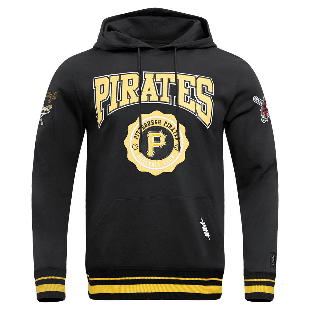 MLB PITTSBURGH PIRATES CREST EMBLEM MEN'S RIB PO HOODIE (BLACK/YELLOW)