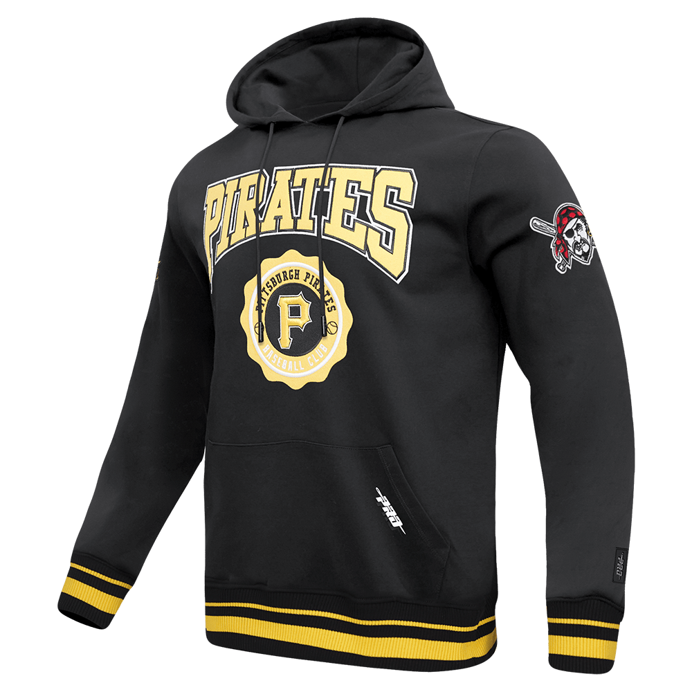 MLB PITTSBURGH PIRATES CREST EMBLEM MEN'S RIB PO HOODIE (BLACK/YELLOW)