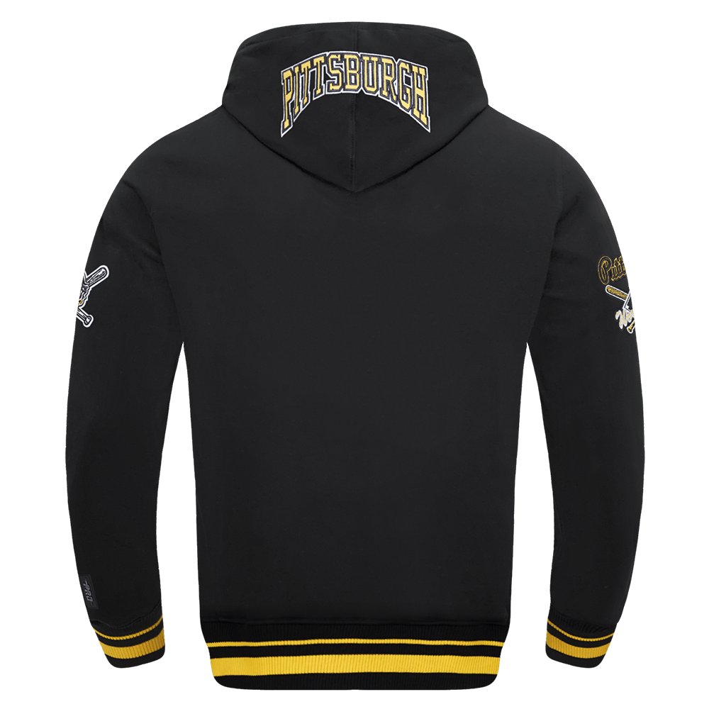 MLB PITTSBURGH PIRATES CREST EMBLEM MEN'S RIB PO HOODIE (BLACK/YELLOW)