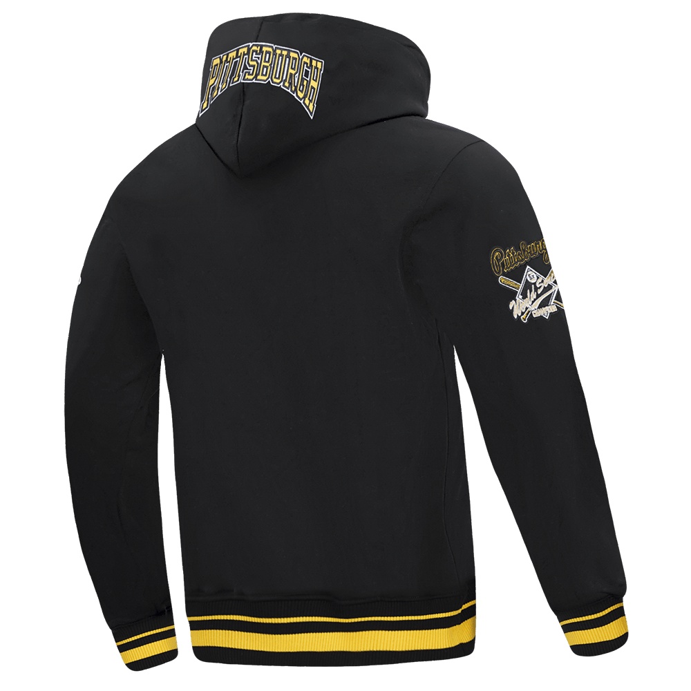 MLB PITTSBURGH PIRATES CREST EMBLEM MEN'S RIB PO HOODIE (BLACK/YELLOW)