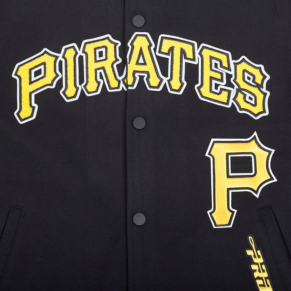 MLB PITTSBURGH PIRATES CURRENT LOGO PRO GAME DAY MEN'S DOUBLE KNIT JACKET (BLACK/SILVER/WHITE)