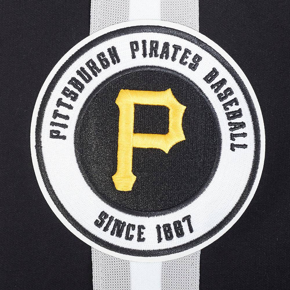 MLB PITTSBURGH PIRATES CURRENT LOGO PRO GAME DAY MEN'S DOUBLE KNIT JACKET (BLACK/SILVER/WHITE)