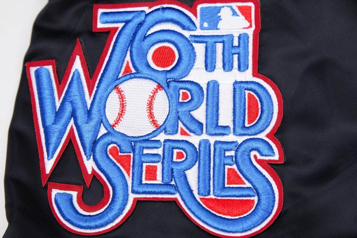 MLB PITTSBURGH PIRATES BIG LOGO WORLD SERIES MEN'S SATIN JACKET (BLACK)