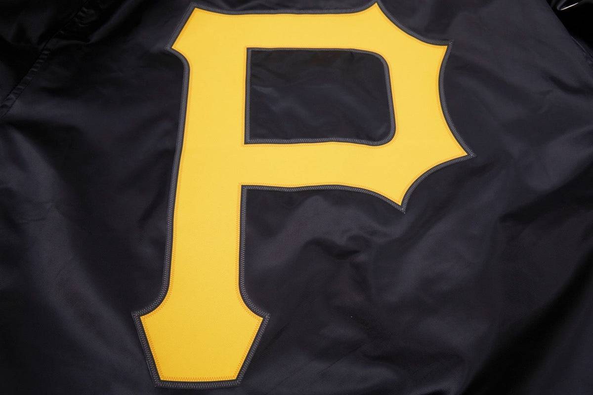 MLB PITTSBURGH PIRATES BIG LOGO WORLD SERIES MEN'S SATIN JACKET (BLACK)