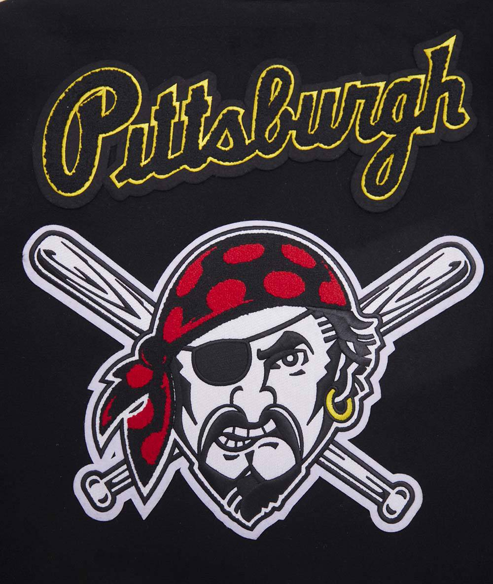 MLB PITTSBURGH PIRATES MASHUP MEN'S RIB WOOL VARSITY JACKET (BLACK/YELLOW)