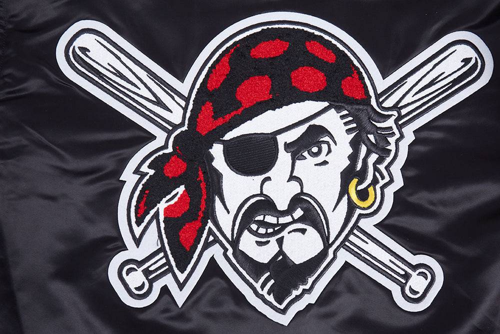 MLB PITTSBURGH PIRATES MASHUP MEN'S RIB SATIN JACKET (BLACK/YELLOW)
