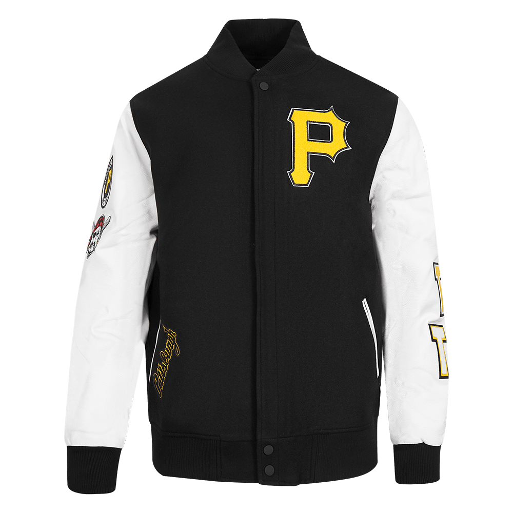 MLB PITTSBURGH PIRATES CLASSIC WOOL MEN'S VARSITY JACKET (BLACK/WHITE)