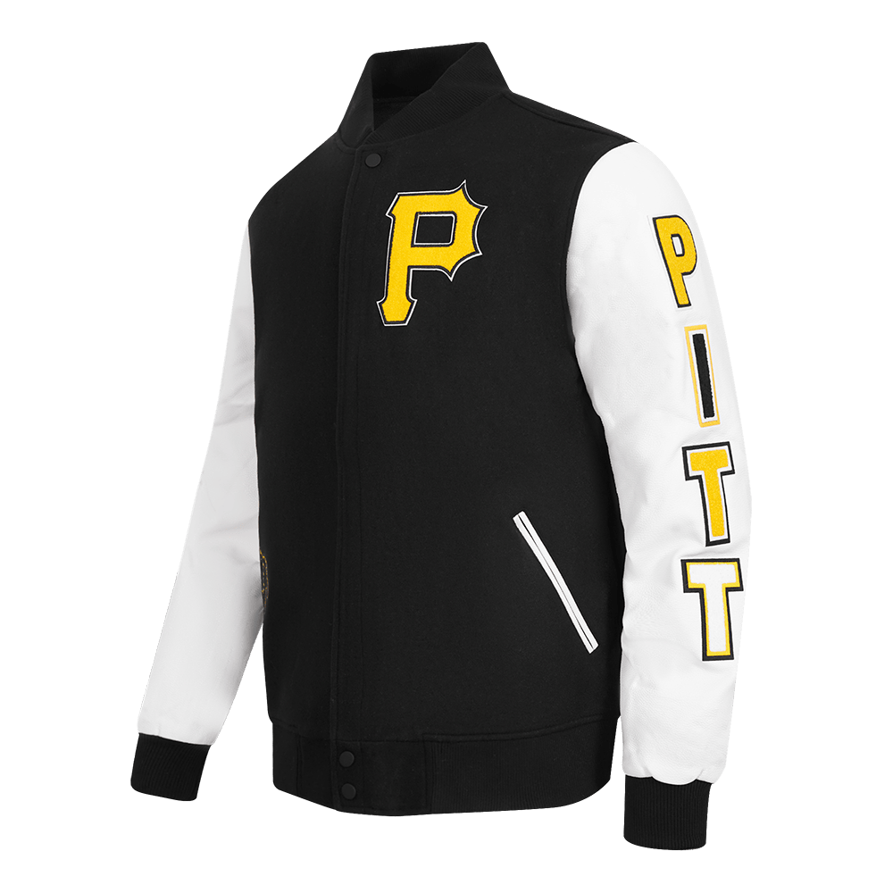 MLB PITTSBURGH PIRATES CLASSIC WOOL MEN'S VARSITY JACKET (BLACK/WHITE)