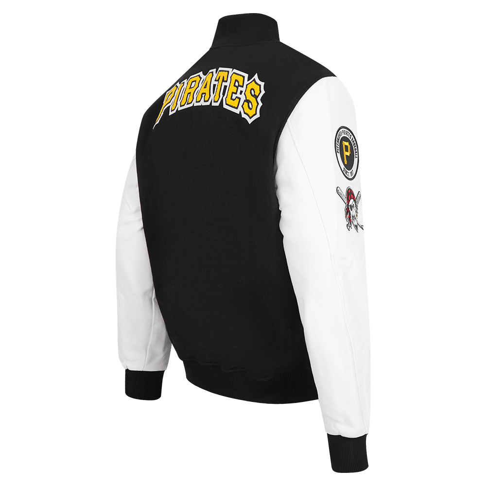 MLB PITTSBURGH PIRATES CLASSIC WOOL MEN'S VARSITY JACKET (BLACK/WHITE)