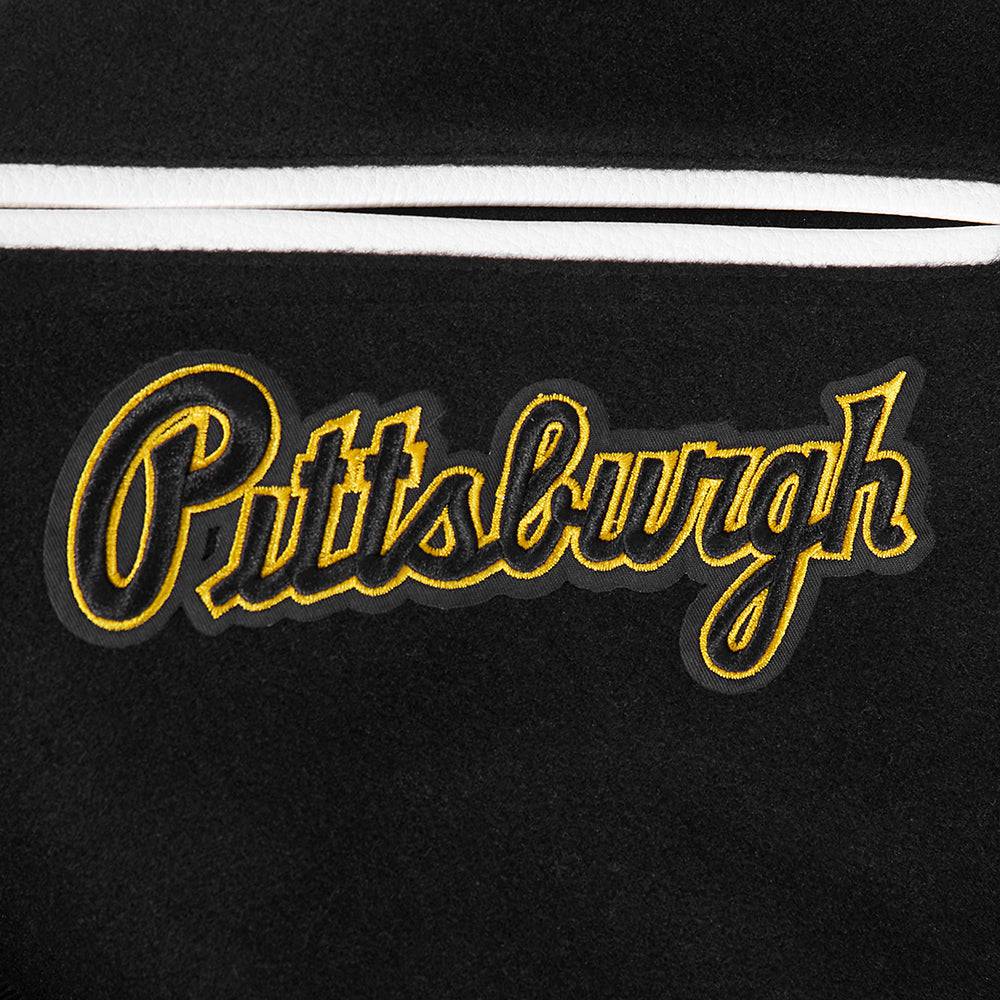 MLB PITTSBURGH PIRATES CLASSIC WOOL MEN'S VARSITY JACKET (BLACK/WHITE)