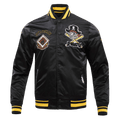 MLB PITTSBURGH PIRATES RETRO CLASSIC MEN'S RIB SATIN JACKET (BLACK/YELLOW)