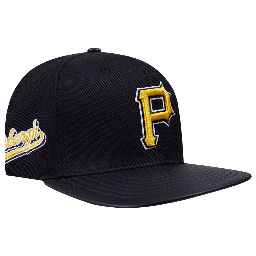 MLB PITTSBURGH PIRATES SCRIPT TAIL WOOL STRAPBACK (BLACK)