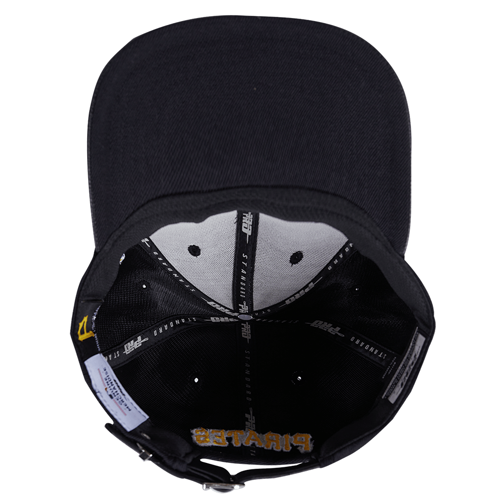 MLB PITTSBURGH PIRATES SCRIPT TAIL WOOL STRAPBACK (BLACK)
