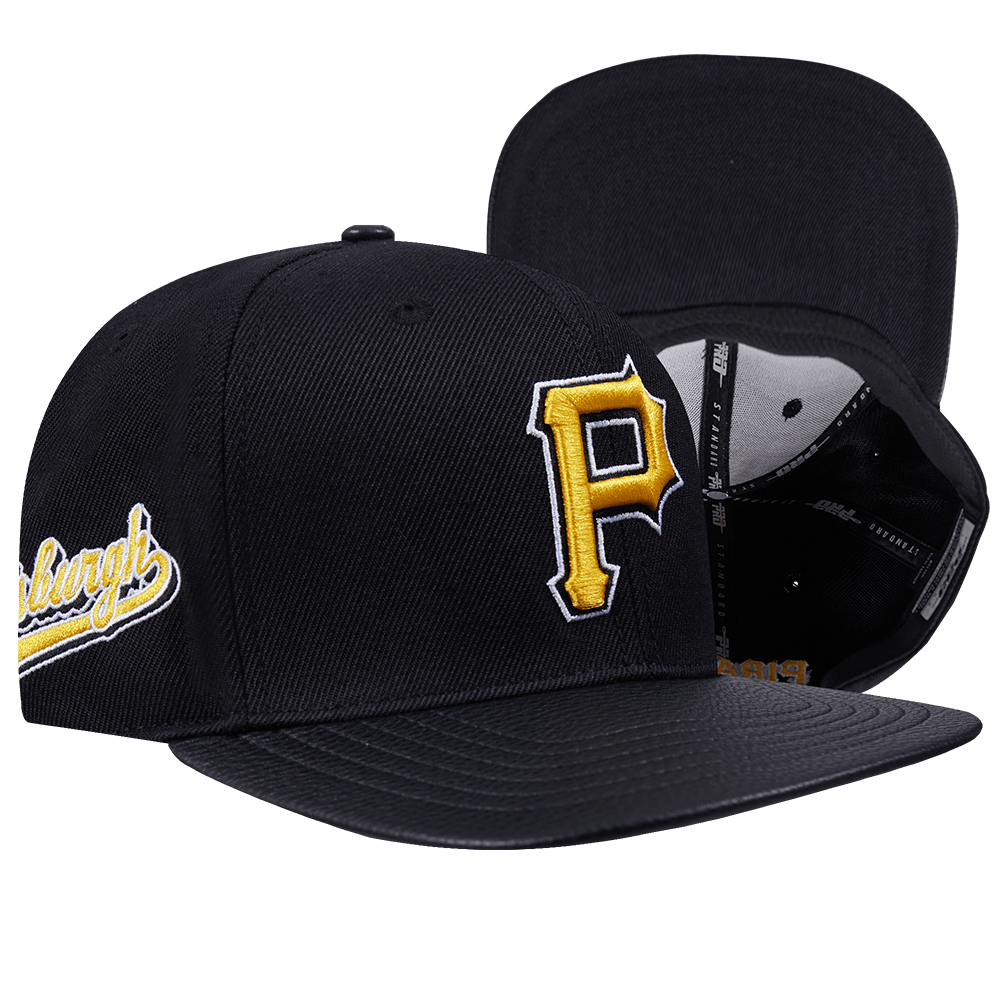 MLB PITTSBURGH PIRATES SCRIPT TAIL WOOL STRAPBACK (BLACK)