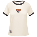 CAMISETA RINGER SJ DE MUJER MLB PITTSBURGH PIRATES RETRO CLÁSICA A RAYAS (BLANCO HUEVO/ NEGRO)