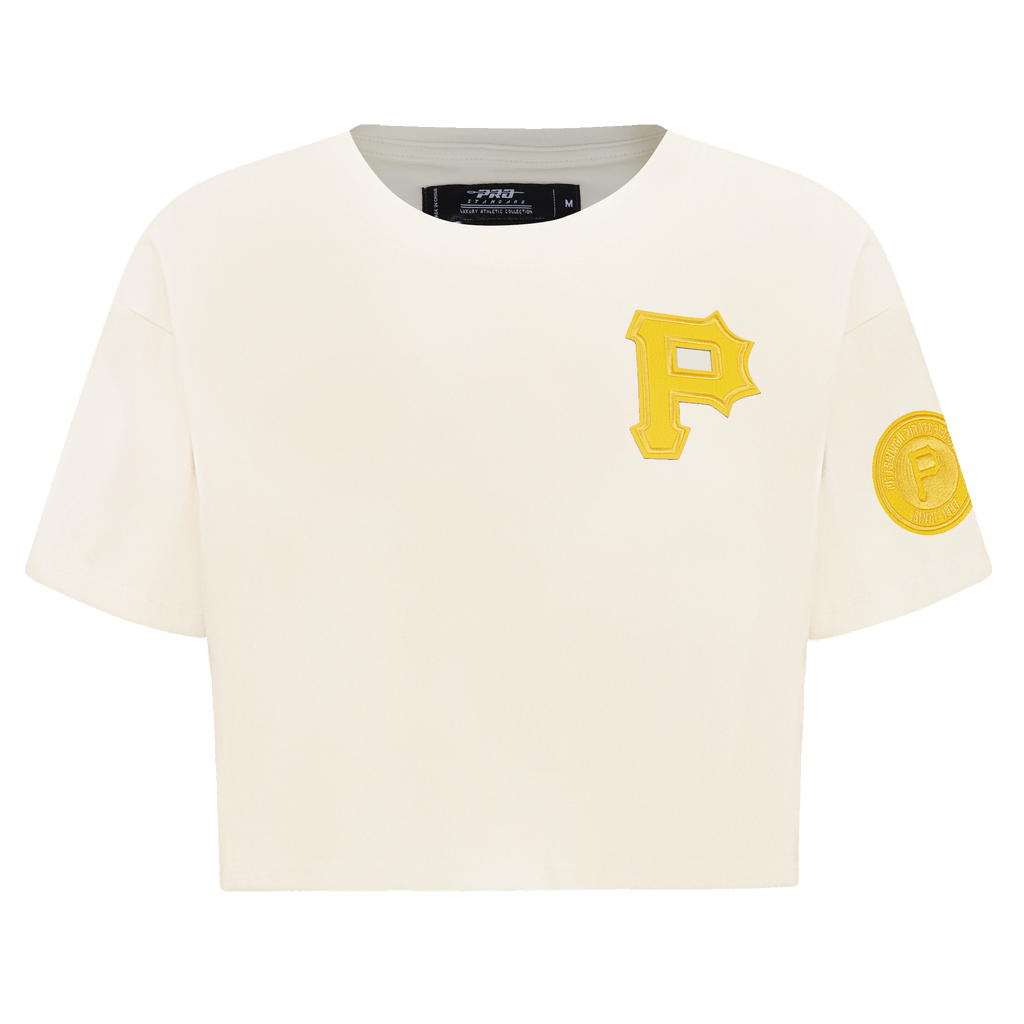 MLB PITTSBURGH PIRATES TRIPLE TONAL SINGLE JERSEY BOXY WOMEN'S TEE (EGGSHELL)