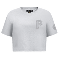 MLB PITTSBURGH PIRATES TRIPLE TONAL SINGLE JERSEY BOXY WOMEN'S TEE (HEATHER GREY)