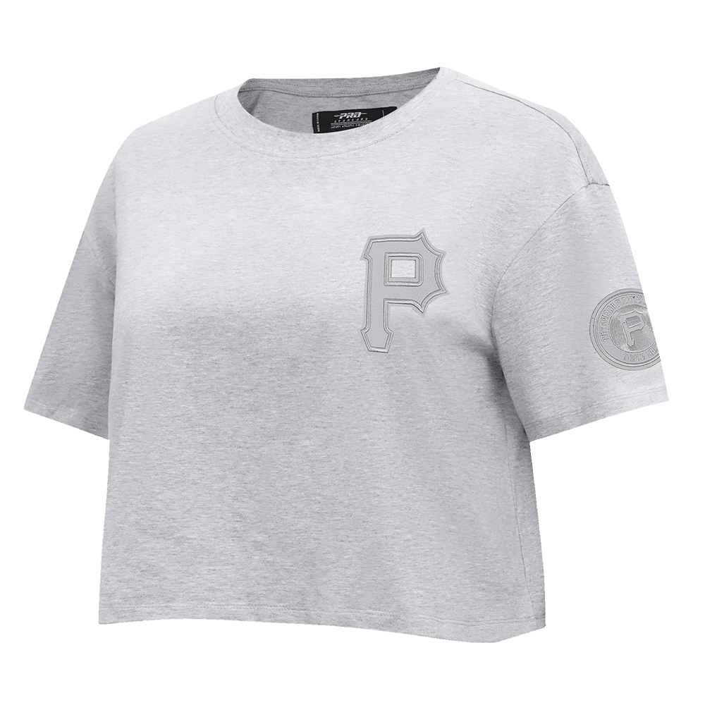 MLB PITTSBURGH PIRATES TRIPLE TONAL SINGLE JERSEY BOXY WOMEN'S TEE (HEATHER GREY)