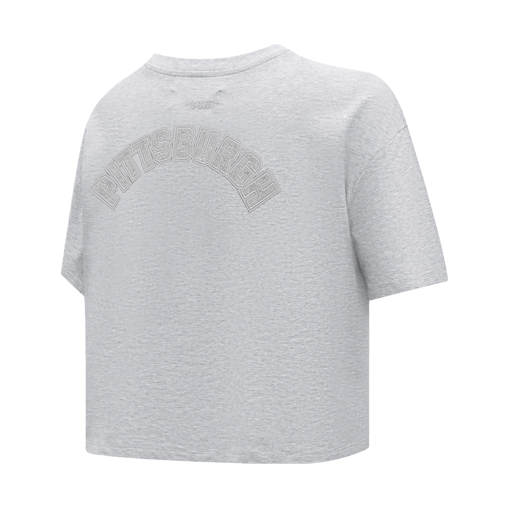 MLB PITTSBURGH PIRATES TRIPLE TONAL SINGLE JERSEY BOXY WOMEN'S TEE (HEATHER GREY)