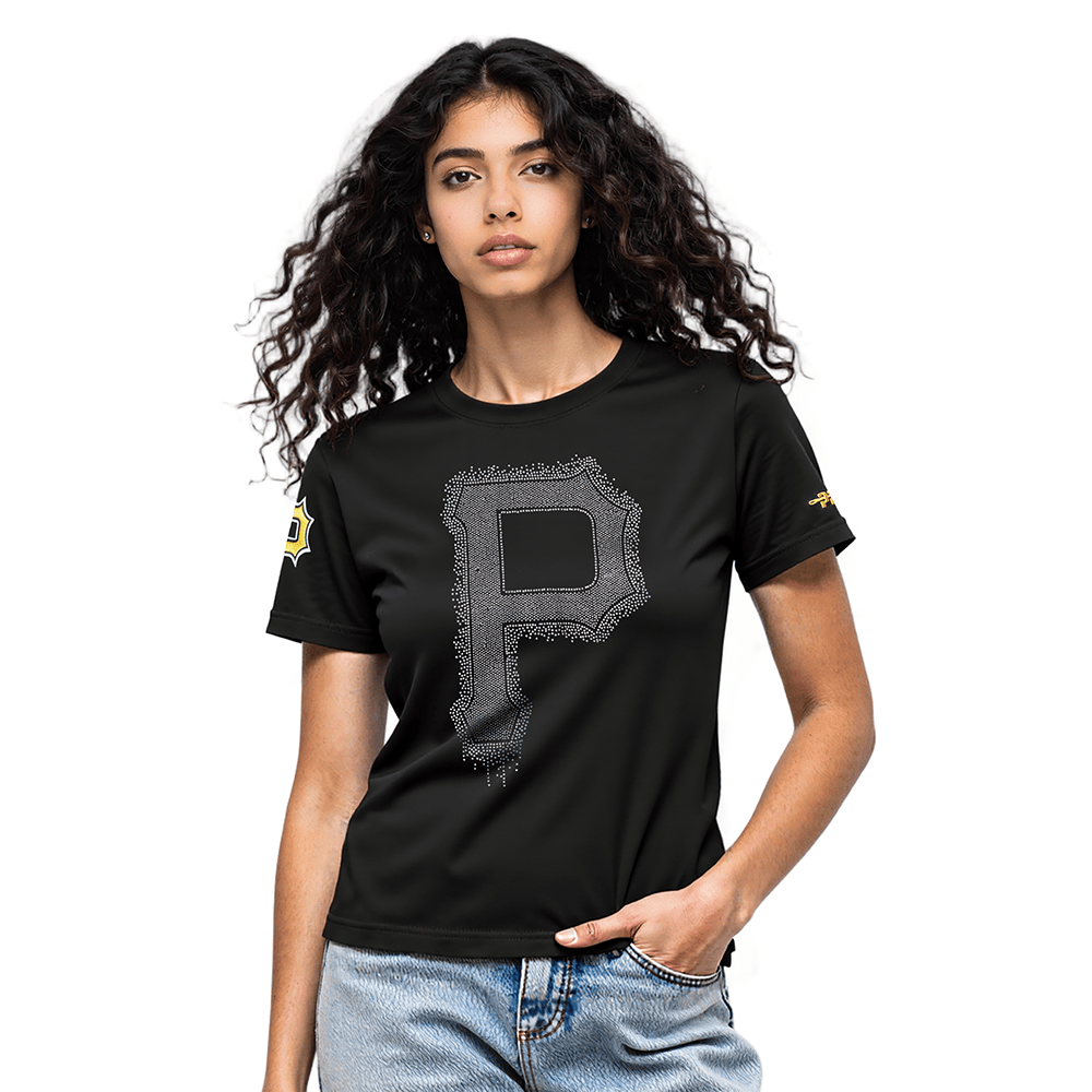 PITTSBURGH PIRATES LEGACY WOMEN'S SJ SLIM FIT TEE (BLACK)