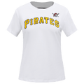 MLB PITTSBURG PIRATES CLASSIC SHORT SLEEVE WOMEN'S SINGLE JERSEY SLIM FIT TOP (WHITE)