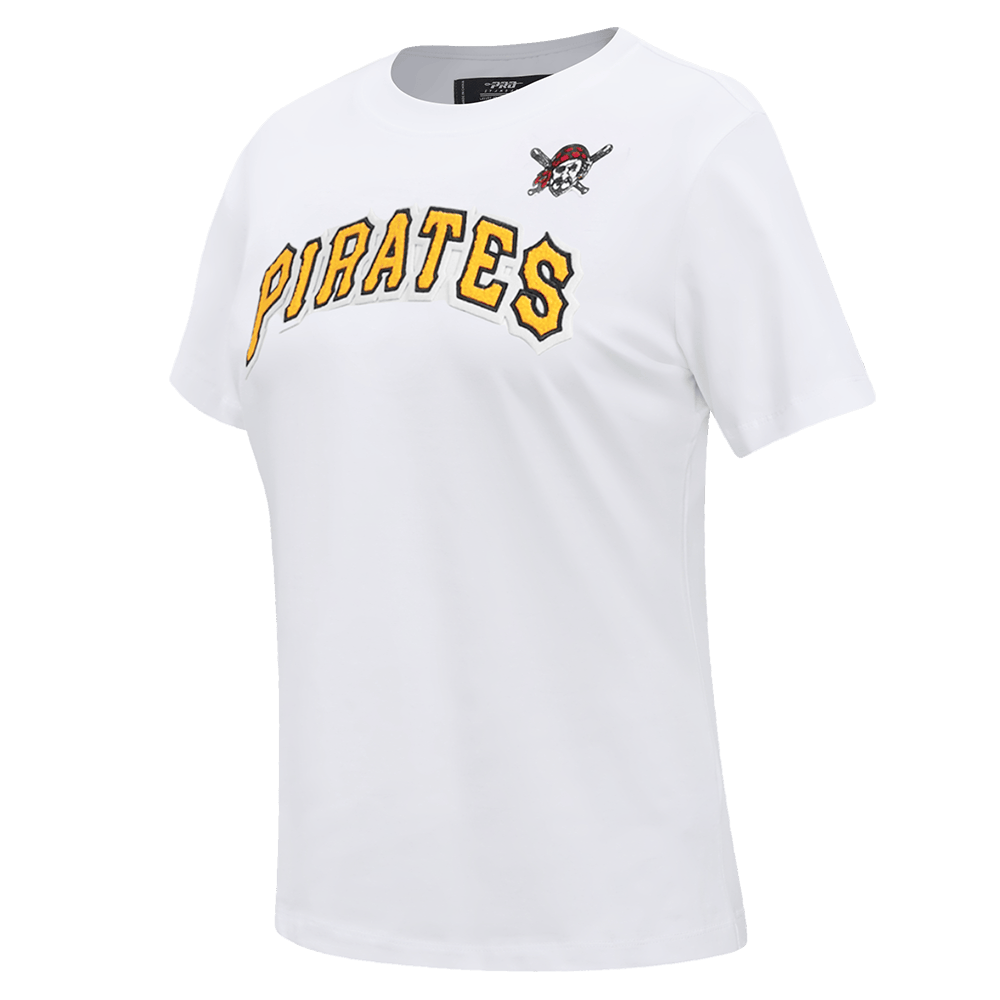 MLB PITTSBURG PIRATES CLASSIC SHORT SLEEVE WOMEN'S SINGLE JERSEY SLIM FIT TOP (WHITE)