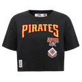 MLB PITTSBURGH PIRATES RETRO CLASSIC WOMEN'S BOXY TOP (BLACK)