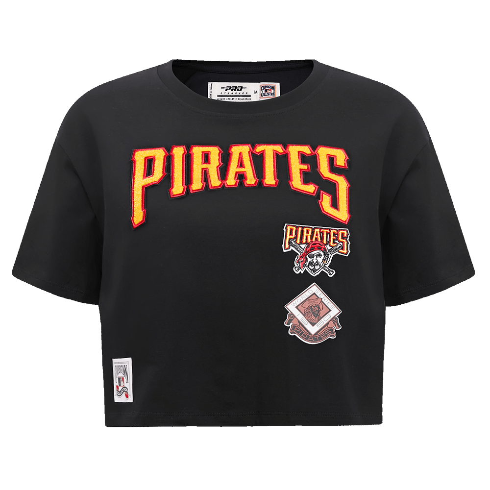 MLB PITTSBURGH PIRATES RETRO CLASSIC WOMEN'S BOXY TOP (BLACK)