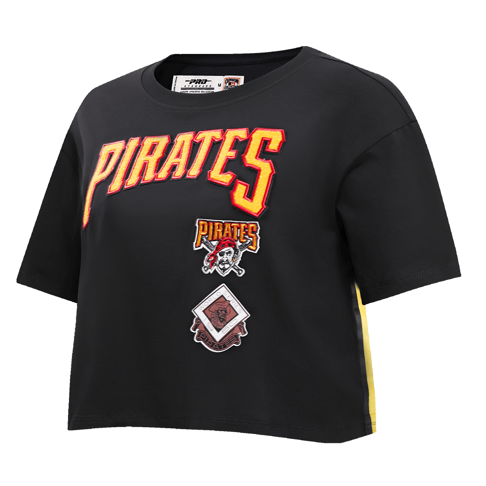 MLB PITTSBURGH PIRATES RETRO CLASSIC WOMEN'S BOXY TOP (BLACK)