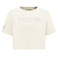 MLB PITTSBURGH PIRATES NEUTRAL WOMEN'S BOXY TOP (EGGSHELL)