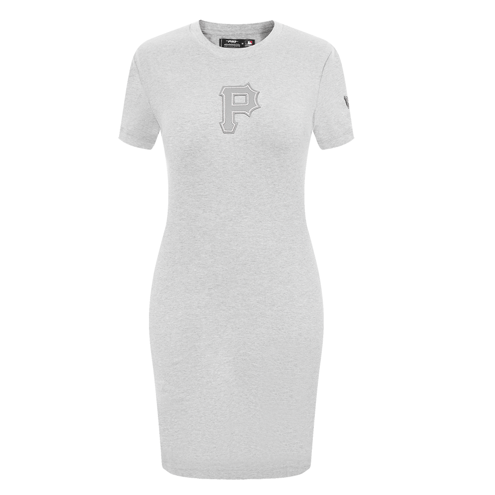 MLB PITTSBURGH PIRATES TRIPLE TONAL WOMEN'S BODYCON DRESS (HEATHER GREY)