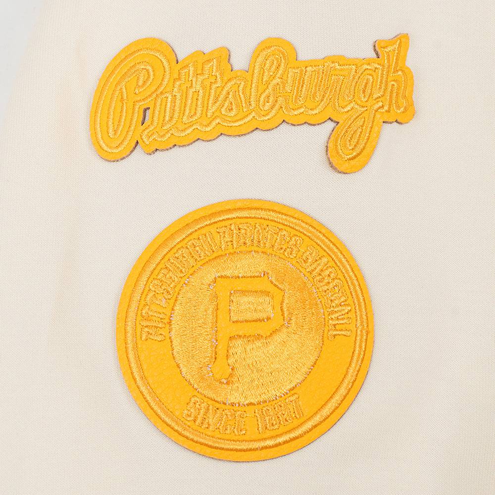 MLB PITTSBURGH PIRATES TRIPLE TONAL WOMEN'S DOUBLE KNIT FULL ZIP HOODIE (EGGSHELL)