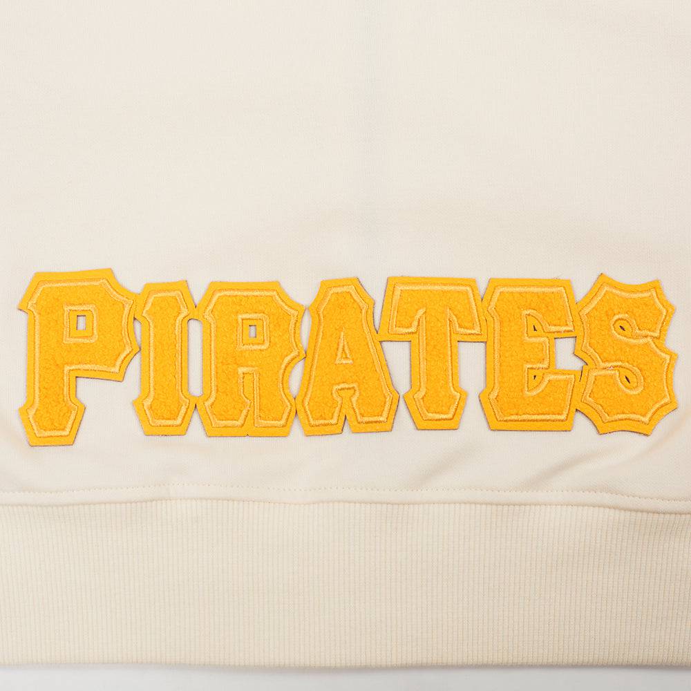 MLB PITTSBURGH PIRATES TRIPLE TONAL WOMEN'S DOUBLE KNIT FULL ZIP HOODIE (EGGSHELL)
