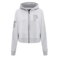 MLB PITTSBURGH PIRATES TRIPLE TONAL WOMEN'S DOUBLE KNIT FULL ZIP HOODIE (HEATHER GREY)