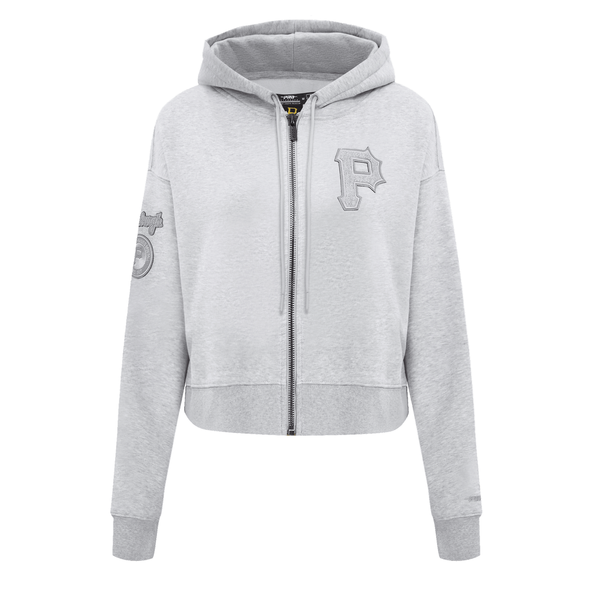 MLB PITTSBURGH PIRATES TRIPLE TONAL WOMEN'S DOUBLE KNIT FULL ZIP HOODIE (HEATHER GREY)