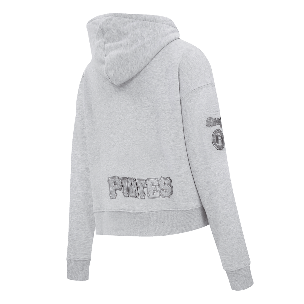 MLB PITTSBURGH PIRATES TRIPLE TONAL WOMEN'S DOUBLE KNIT FULL ZIP HOODIE (HEATHER GREY)
