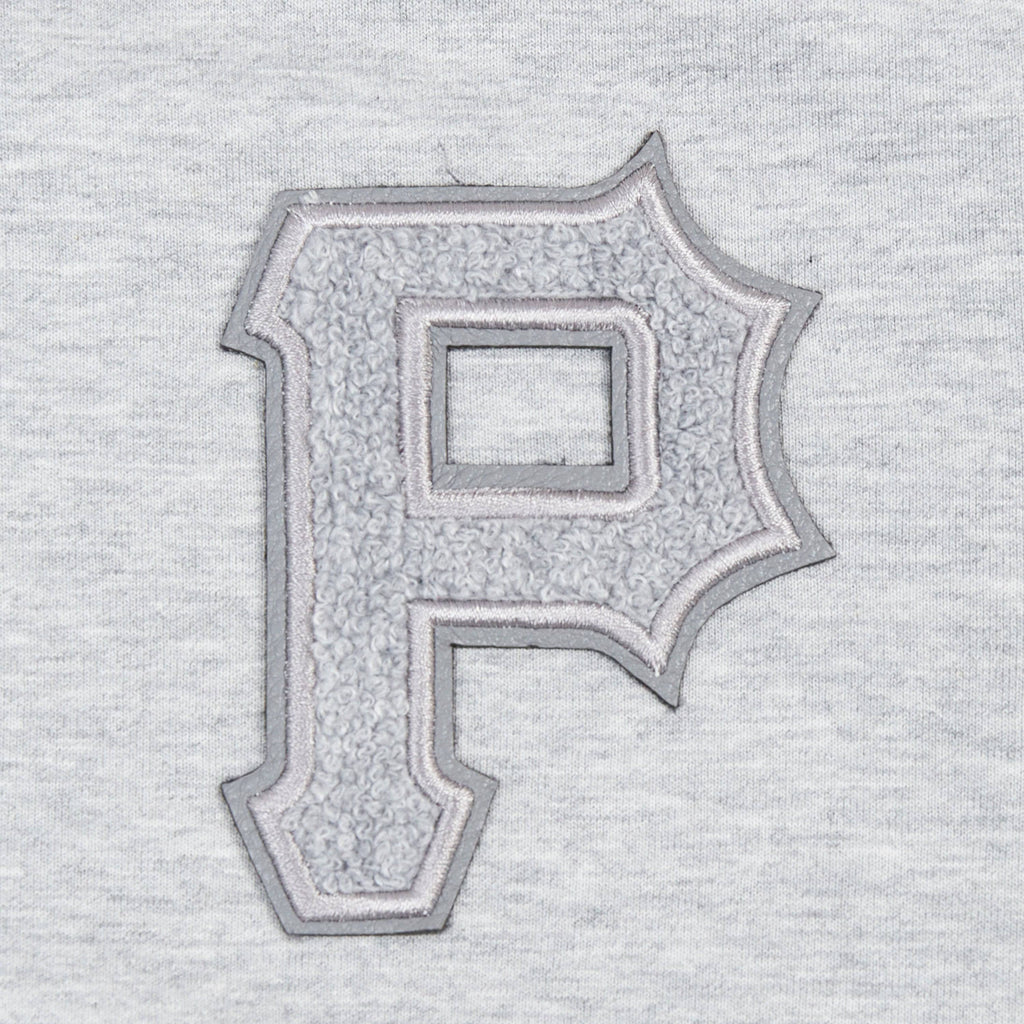 MLB PITTSBURGH PIRATES TRIPLE TONAL WOMEN'S DOUBLE KNIT FULL ZIP HOODIE (HEATHER GREY)