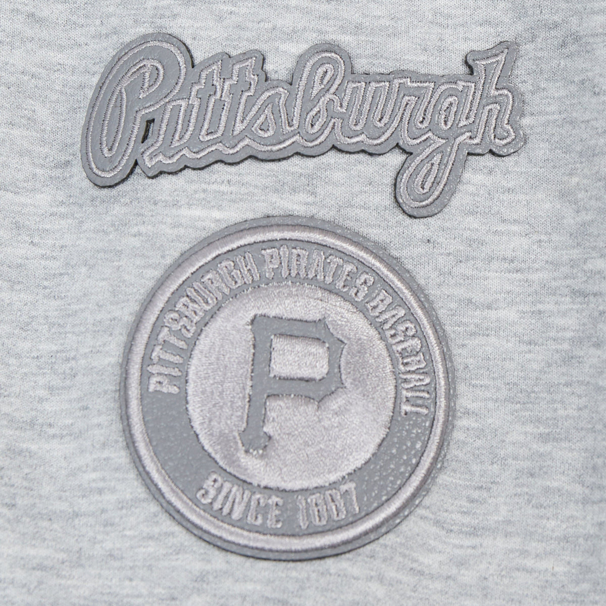 MLB PITTSBURGH PIRATES TRIPLE TONAL WOMEN'S DOUBLE KNIT FULL ZIP HOODIE (HEATHER GREY)