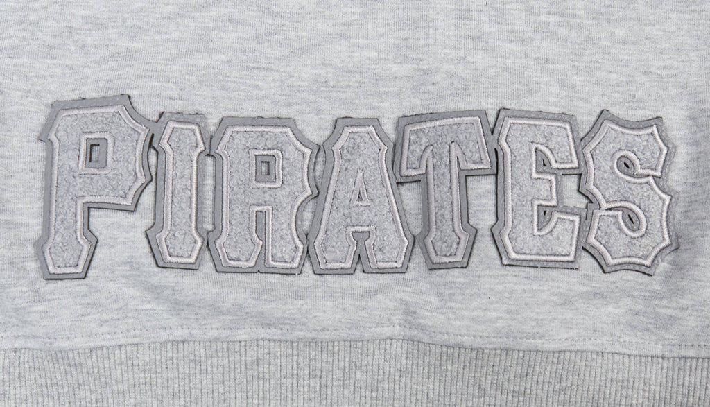MLB PITTSBURGH PIRATES TRIPLE TONAL WOMEN'S DOUBLE KNIT FULL ZIP HOODIE (HEATHER GREY)