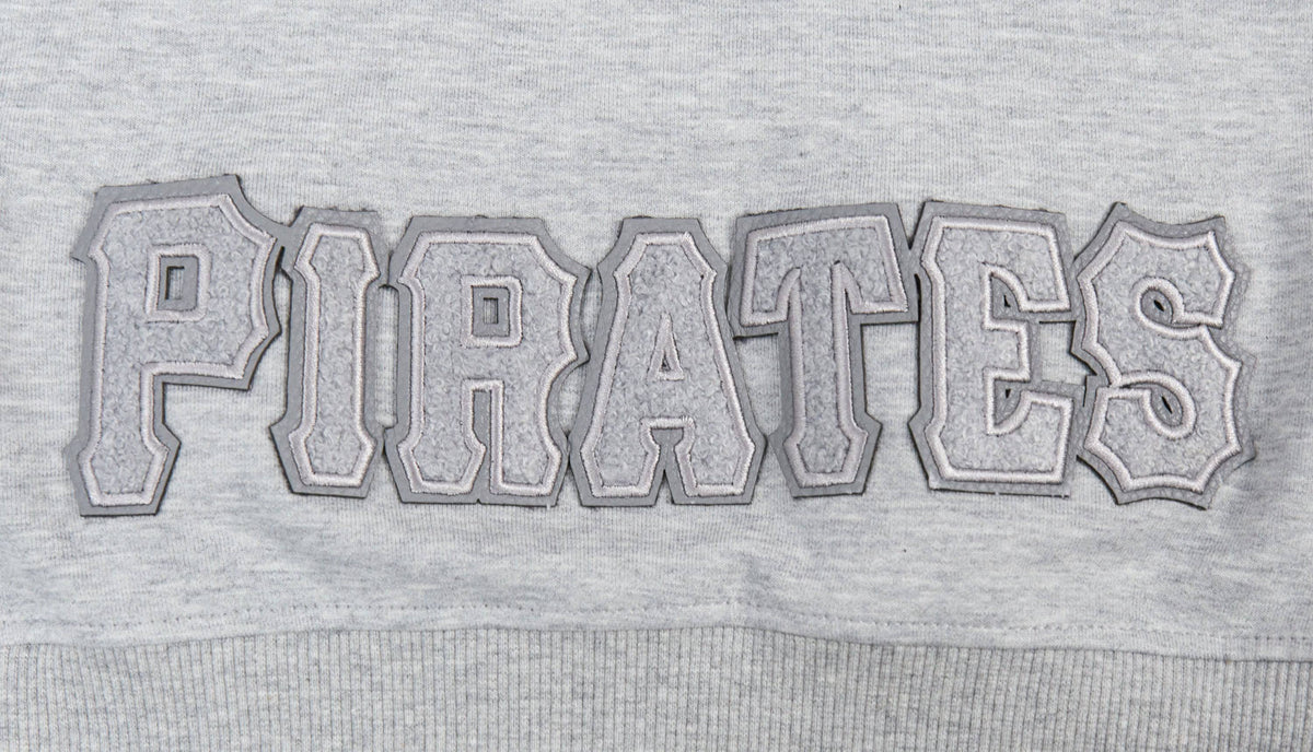 MLB PITTSBURGH PIRATES TRIPLE TONAL WOMEN'S DOUBLE KNIT FULL ZIP HOODIE (HEATHER GREY)