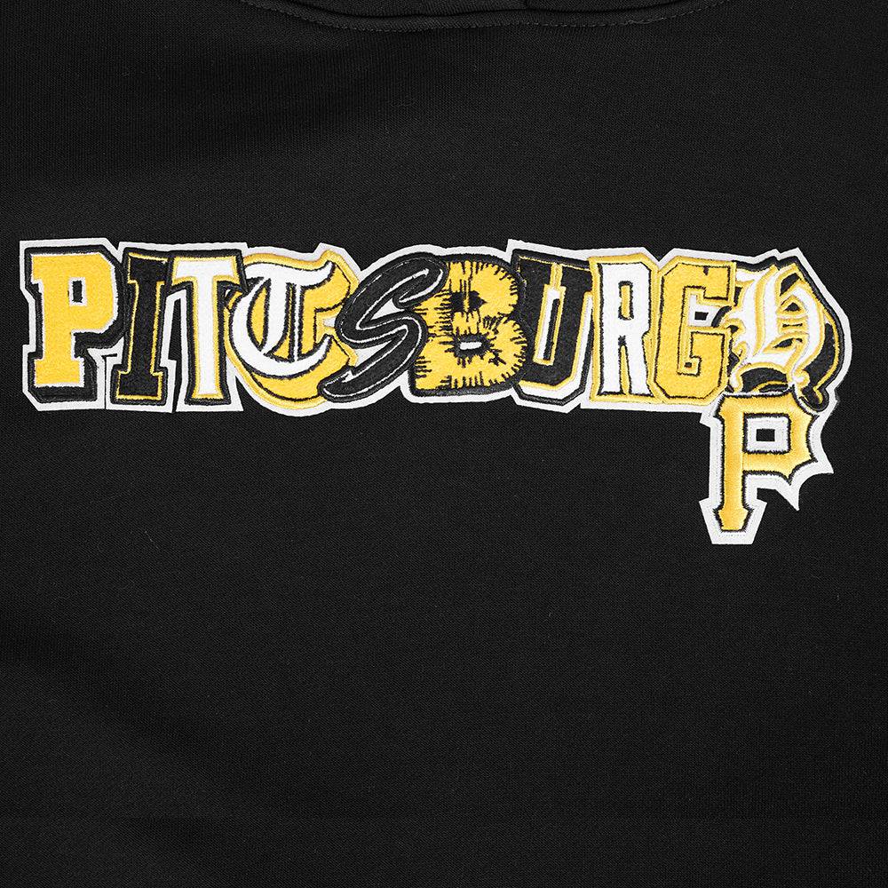 MLB PITTSBURGH PIRATES CITY RANSOM WOMEN'S RIB FLC CROPPED PO HOODIE (BLACK/YELLOW)