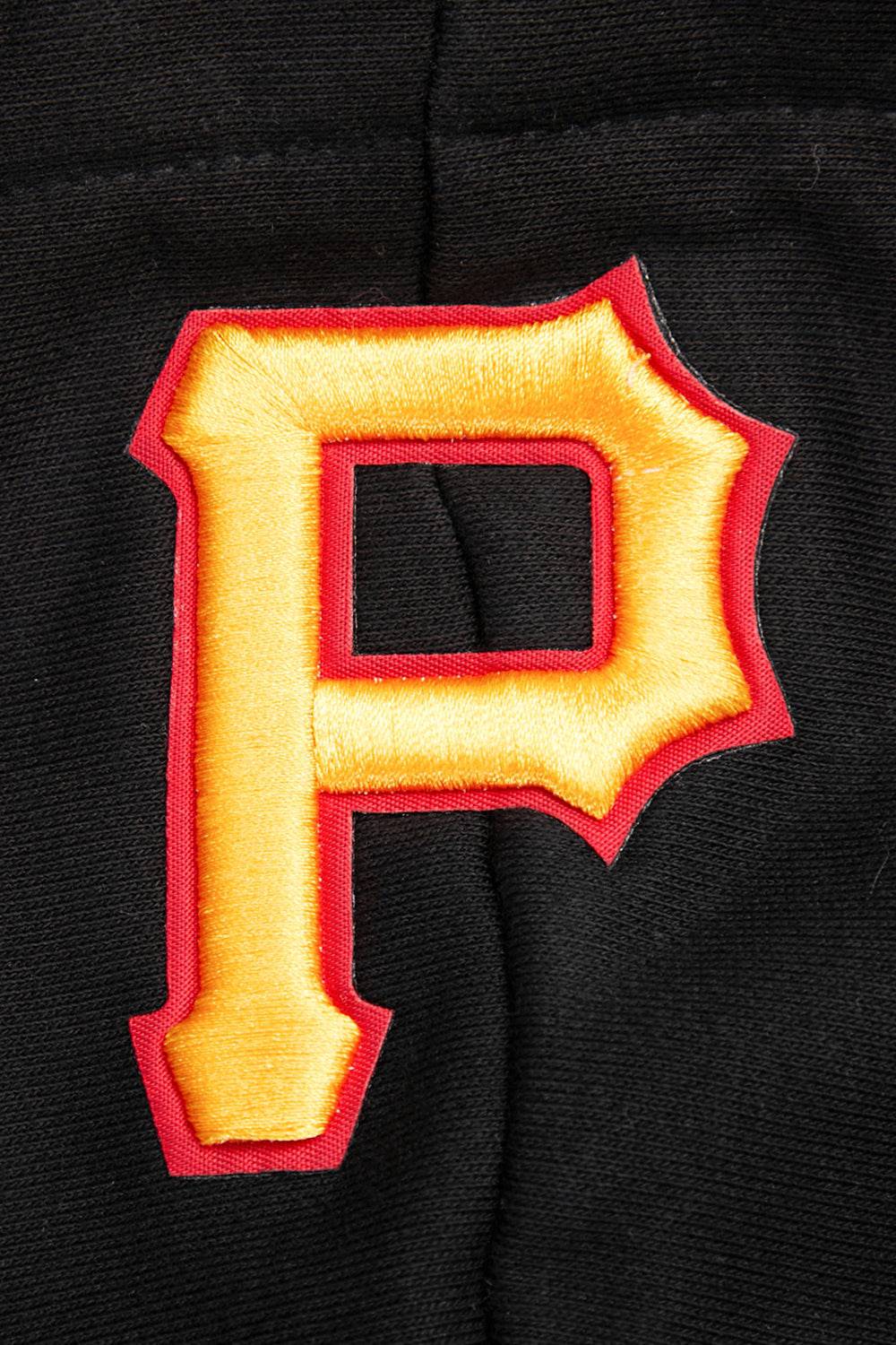 MLB PITTSBURGH PIRATES RETRO CLASSIC WOMEN'S CROPPED PULLOVER HOODIE (BLACK/YELLOW)