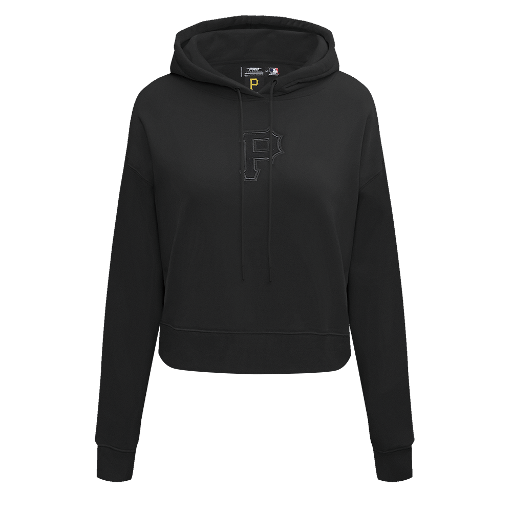 MLB PIRATAS DE PITTSBURGH SUDADERA CORTA CON CAPUCHA PARA MUJER NEUTRA (NEGRA)